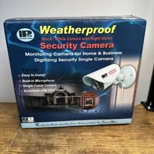 IP 56 Weatherproof Security Camera To TV B/W Night Vision Mic New Open Box