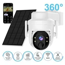 XVIM Solar Security Camera Outdoor 360° PTZ Wireless WiFi Battery Solar Camera