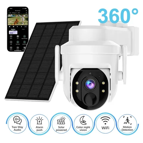 XVIM Solar Security Camera Outdoor 360° PTZ Wireless WiFi Battery Solar Camera