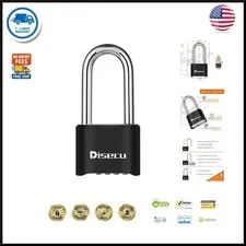 1 Pack  Heavy Duty 4 Digit Combination Lock, 2.5 Inch Long Shackle Outdoor Water