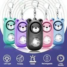 130dB Personal Safety Alarm – Rechargeable Anti-Theft Emergency Keychain Alarm