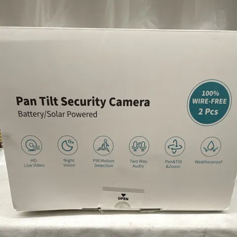 2-Pack HD Pan/Tilt Wi-Fi IP Security Cameras Battery/Solar Night Vision White
