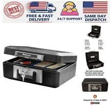 Fireproof Lock Box with Key - Ultimate Protection for Documents & Jewelry