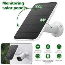 Solar Panel for Outdoor Security Camera Battery 10W Micro USB Type-C PD 3M Cable