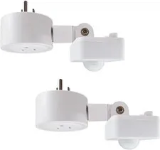 Indoor Motion Sensor Light Socket Plug with Adjustable Detection - 2 Pack