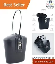 Portable Safe Lock Box Combination Access 4"D x 7.5"W x 7"H Black