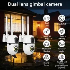 2 Piece Waterproof Indoor Waterproof Dual Lens WiFi Camera