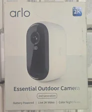 Arlo Essential Outdoor Camera 2nd Gen 2K Battery Wi-Fi Spotlight/Siren White