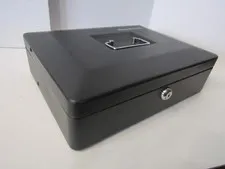SENTRY SAFE BLACK CASH LOCK BOX WITH 2 KEYS COIN TRAY AND BILL HOLDERS