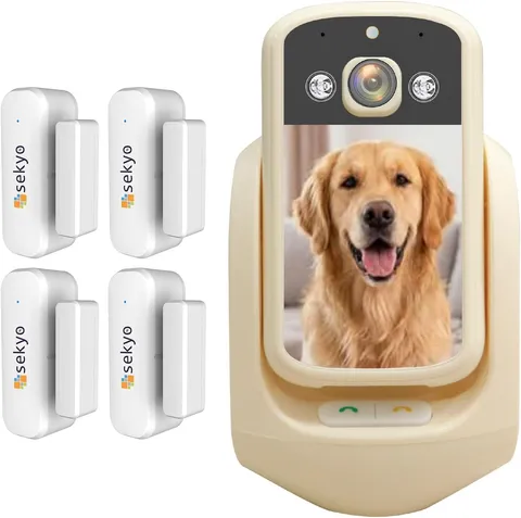 Smart Home Security Kit: 2-Way Video Pet Camera & 4 Smart Sensors, 1080P