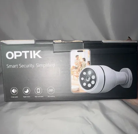 OPTIK Smart Security Wi-Fi PTZ 360° Rotating Light Bulb Camera Night Vision