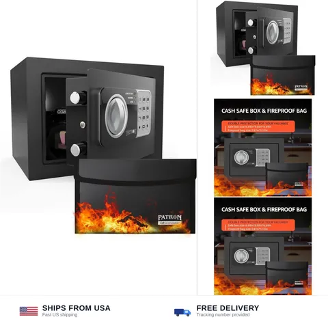 PATRON fireproof safe box for home ，mini safe for money，coin safes with code，...