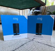 Ring Stick Up Cam Plug-In 2-Pack Indoor/Outdoor Wi-Fi Black Two-Way Audio