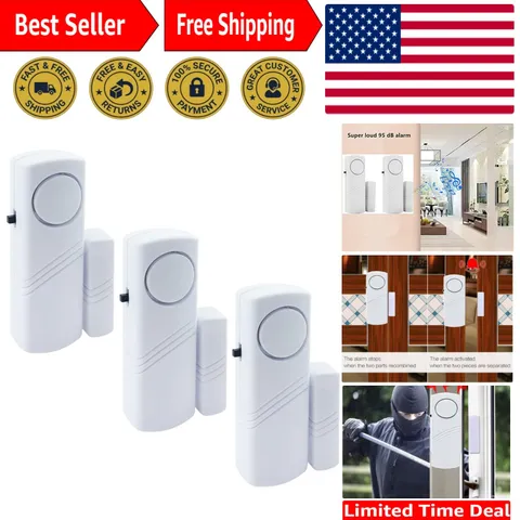 Battery-Powered 90DB Window Alarm – 3 Pack for Comprehensive Home Security