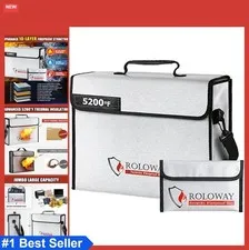 Fireproof Bag 5200F Heat Insulated 15x12x5 Document Safe Money Cash Large