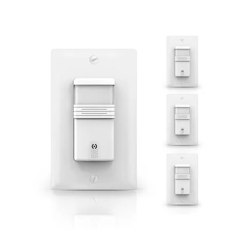 4Pack in-Wall PIR Motion Sensor Light Switch, Single Pole Motion Activated Sw...