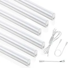 SUNLINKCO (6 Pack) 4FT T5 LED Integrated Fixture, 6 PACK, 6500K
