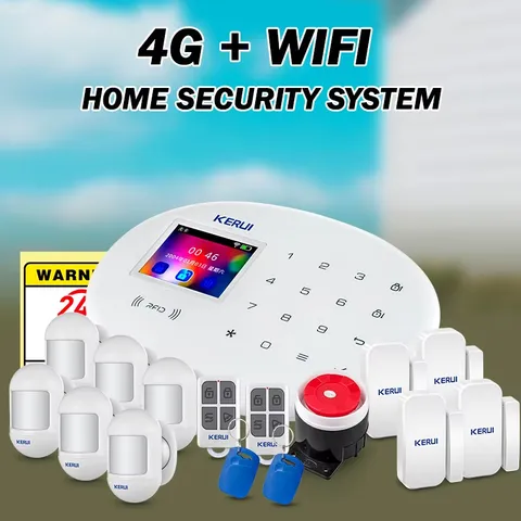 433mhz Wireless Anti-theft Alarm 4G/WiFi Alarm System Kit for Home Security Tuya