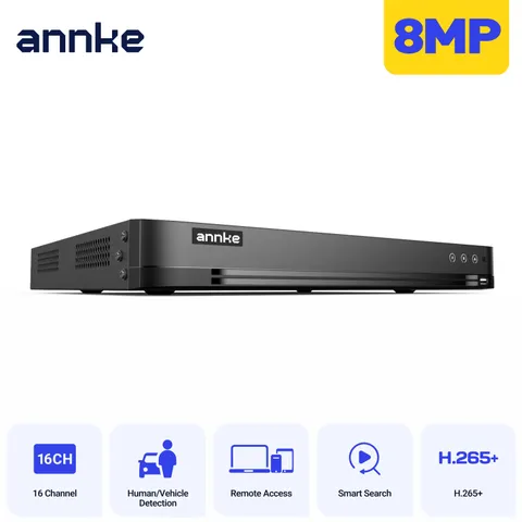 ANNKE 4K 8MP 16CH 5IN1 DVR Security Video Recorder H.265 Human&Vehicle Detection