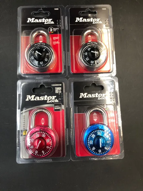 Lot Of 4 Master Lock 1500D Lock Combination Padlock School Gym Locker 3 Colors