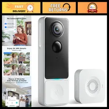 Wireless 3MP HD Video Doorbell Camera with Free Human Motion Detection Alerts