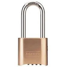 P812 Set-Your-own Brass 2" Combination Lock with Key override, 2-1/8" Shackle