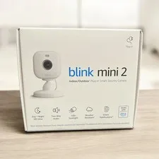 Blink Mini 2 — Plug-in smart security camera, HD night view in color, built-in