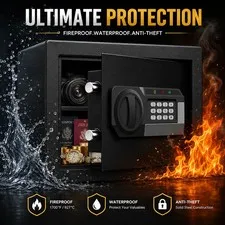 1.2 Cubic Feet Small Fire Safe Box for Home, Fireproof Lock Box, Security Money
