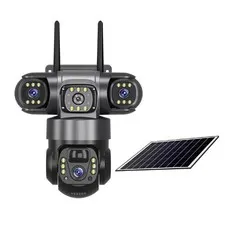 Solar HD Cam – 3 Lenses & Screens, 10X Zoom, PIR, Night Vision