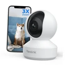4K UHD Pan & Tilt Dual-Band Wi-Fi 6 Indoor Security Camera with 3X White