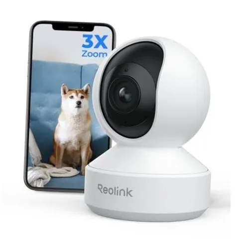 4K UHD Pan & Tilt Dual-Band Wi-Fi 6 Indoor Security Camera with 3X White