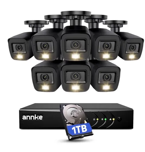 3K Lite Wired Security Camera System Outdoor with AI Human/Vehicle Detection, 8C