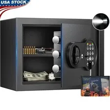 Sturdy Fireproof Water Resistant Safe W/ Anti-Theft Alarm Remote Key Included US