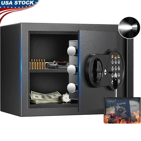 Sturdy Fireproof Water Resistant Safe W/ Anti-Theft Alarm Remote Key Included US