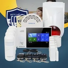 HOMSECUR Wireless WIFI 4G 2G RFID LCD Burglar Alarm System Touch Screen