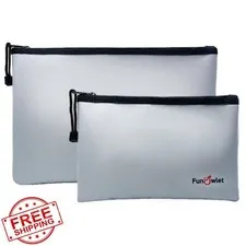FunOwlet Fireproof Safe Bags 2 Pack Gray