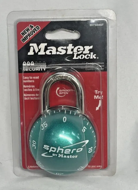 Master Lock Sphero Aqua Green by Master Smooth Spin Combination Lock Padlock NEW