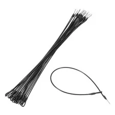 20Pcs Security Tags Lanyards Wire Loop (12", Black), Steel Wire Cable Loop