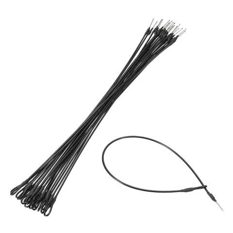20Pcs Security Tags Lanyards Wire Loop (12", Black), Steel Wire Cable Loop