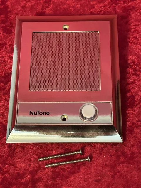 NuTone IS-69 Cast Brass Finish Radio Intercom Door Speaker w/ Lighted Button B6