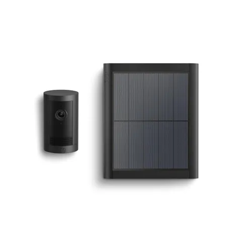 Ring Outdoor Cam Plus Battery Security Camera with 4W Solar Panel Kit – Black