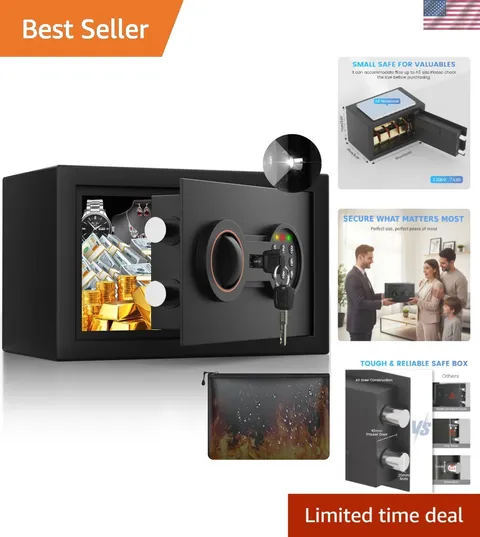 Wall/Floor Mountable Safe with Alarm System - Secure Storage for Valuables