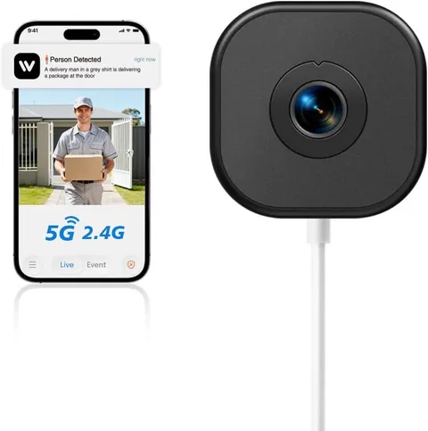 2K Window Camera,5Ghz & 2.4Ghz Wifi Security Camera for Home,120° Wide View,Full