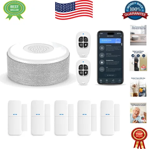 Smart DIY Security System - WiFi Door Alarm with Remote Control & Battery Backup