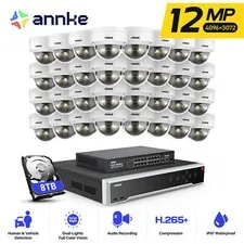 ANNKE 32CH NVR 12MP POE Dome Security Camera System Color Night Audio Recording