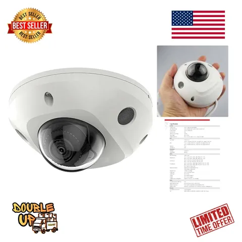 DS-2CD2523G0-IS, 1080P 2MP 4MM Lens MINI POE  Compact Dome , H.265+ Compres...
