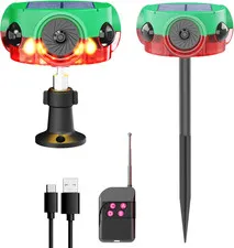 Solar Outdoor Motion Alarm, 120Db Dog Barking, Recording, IP65, Remote | Custom