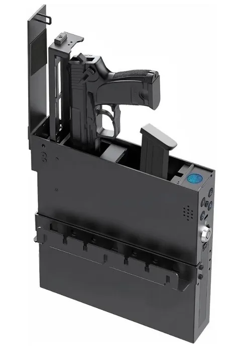 Biometric Gun Safe for Handgun - Upward Eject Pistol Safe with Fingerprint & ...