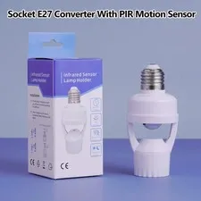 PIR Motion Sensor Lamp Holder E27 Smart Light Bulb Holder Adapter Auto On Off