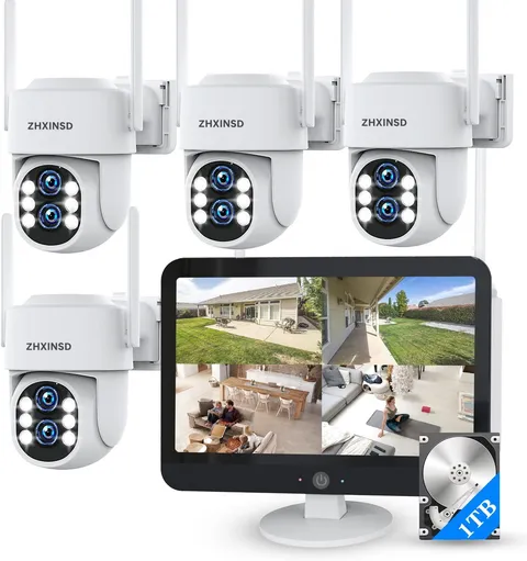 Security Camera System Outdoor Wireless for Home,  Dual Lens 6MP 10X Hybrid Zoom